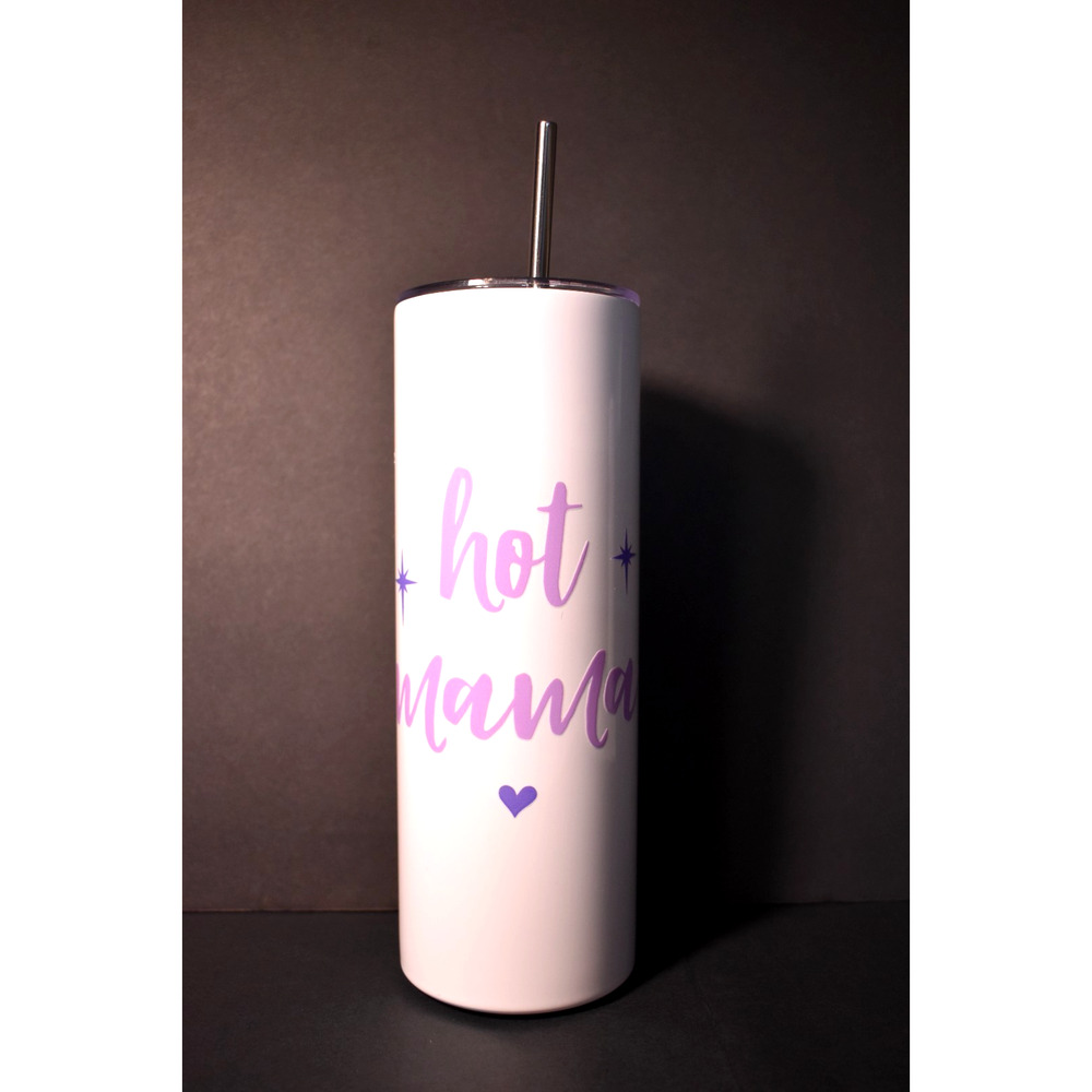 Hot Mama 12oz Stainless Steel Tumbler and Straw Leak Proof Skinny New in Box